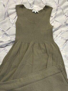 Michael Stars Olive Green Sleeveless Knit Kids Dress